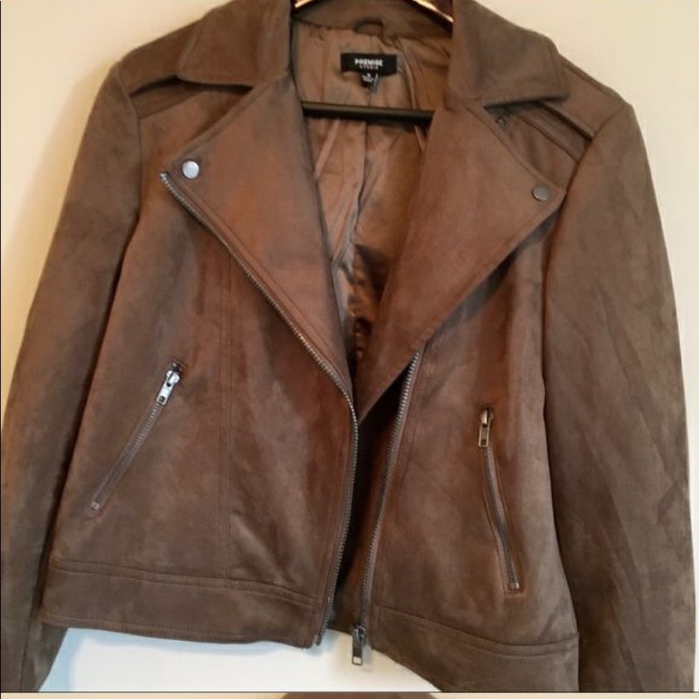 Premise studio faux suede Moto jacket